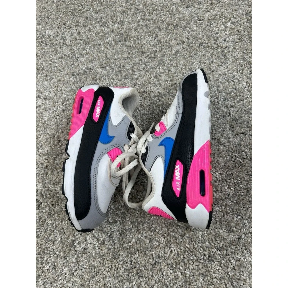 Size 10C Nike Air Max 90 Leather TD White/Pink 833379-107